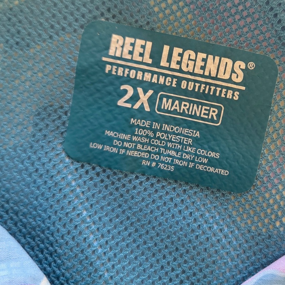 Reel Legends Sleeveless Fishing Shirt Tropical Floral‎ Vented Mesh Back 2X - Picture 7 of 9